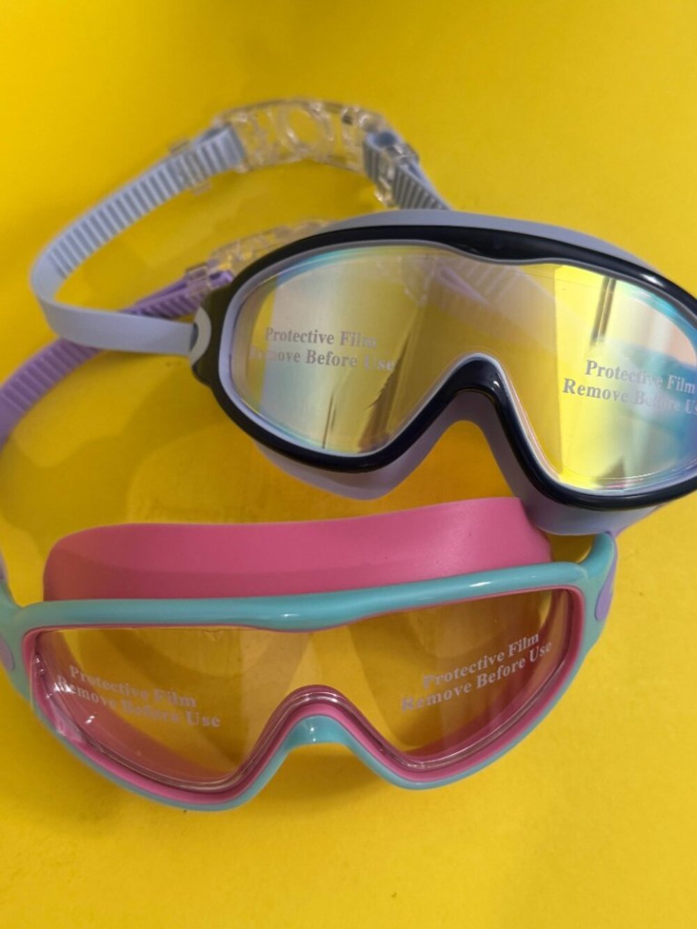 Kids Swim Goggles Set 2 Pack Pink Blue Anti Fog UV Protection Youth 3-15